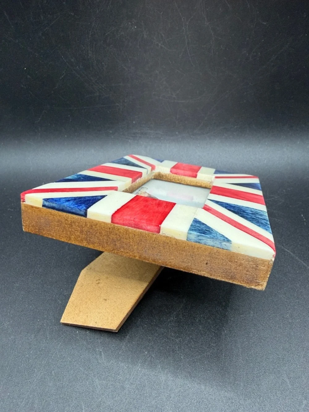 Anthropologie Union Jack Red White Blue Bone Picture Photo Frame Home Decor